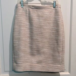 Pencil Skirt - Pale pink and white tweed with a slight silver shimmer thread.